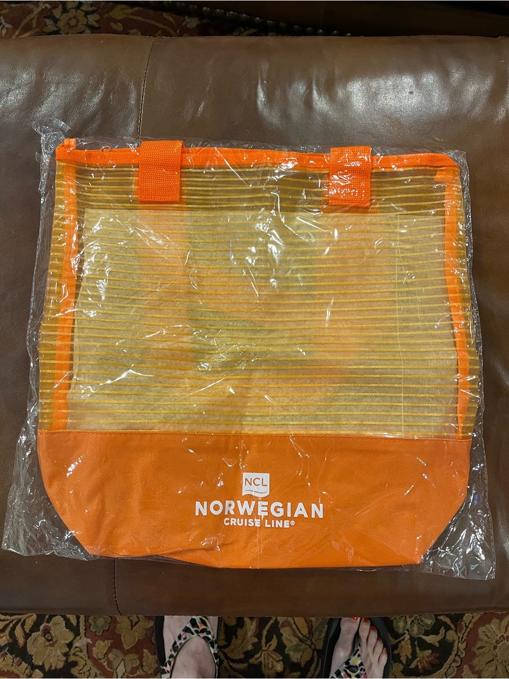 Norwegian Cruise Line Orange Clear Tote Bag